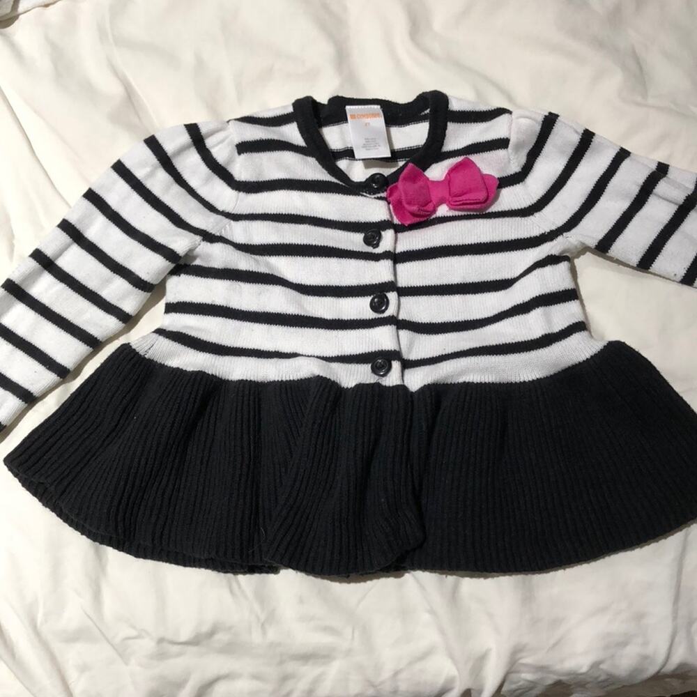 Gymboree Blk/white strip peplum sweater worn once